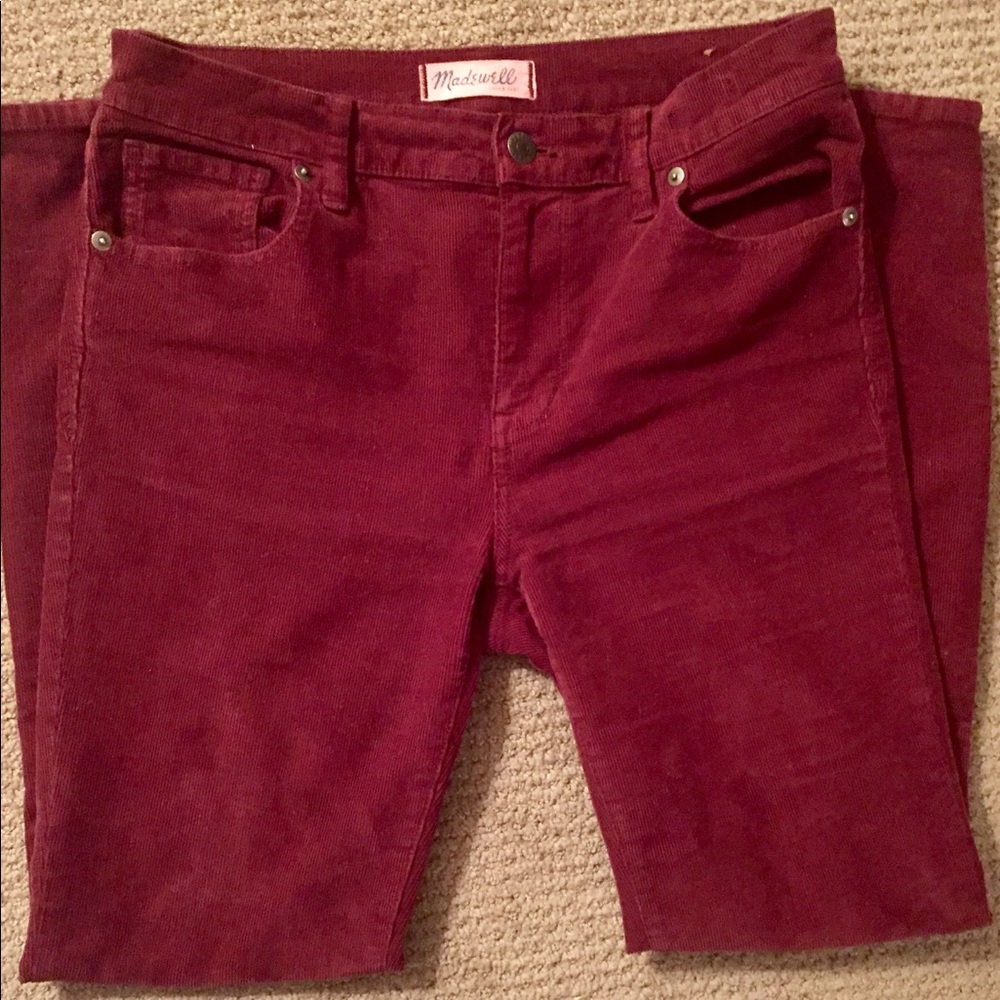 Madewell Burgundy High-Riser Corduroy